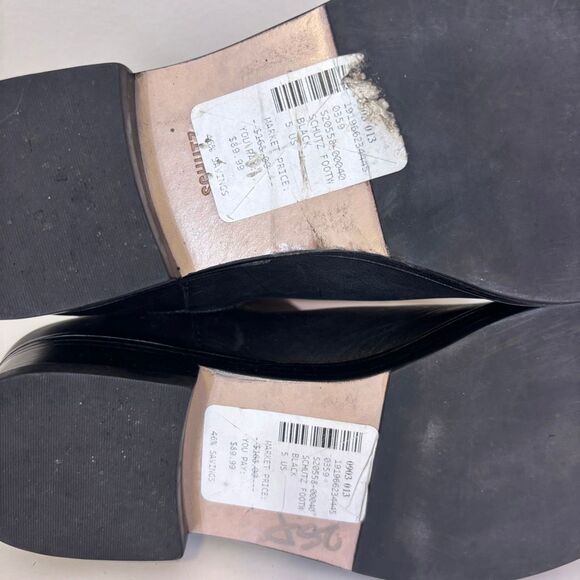 Schutz Black Leather Ankle Pull On Booties Women's 5 - Picture 7 of 8